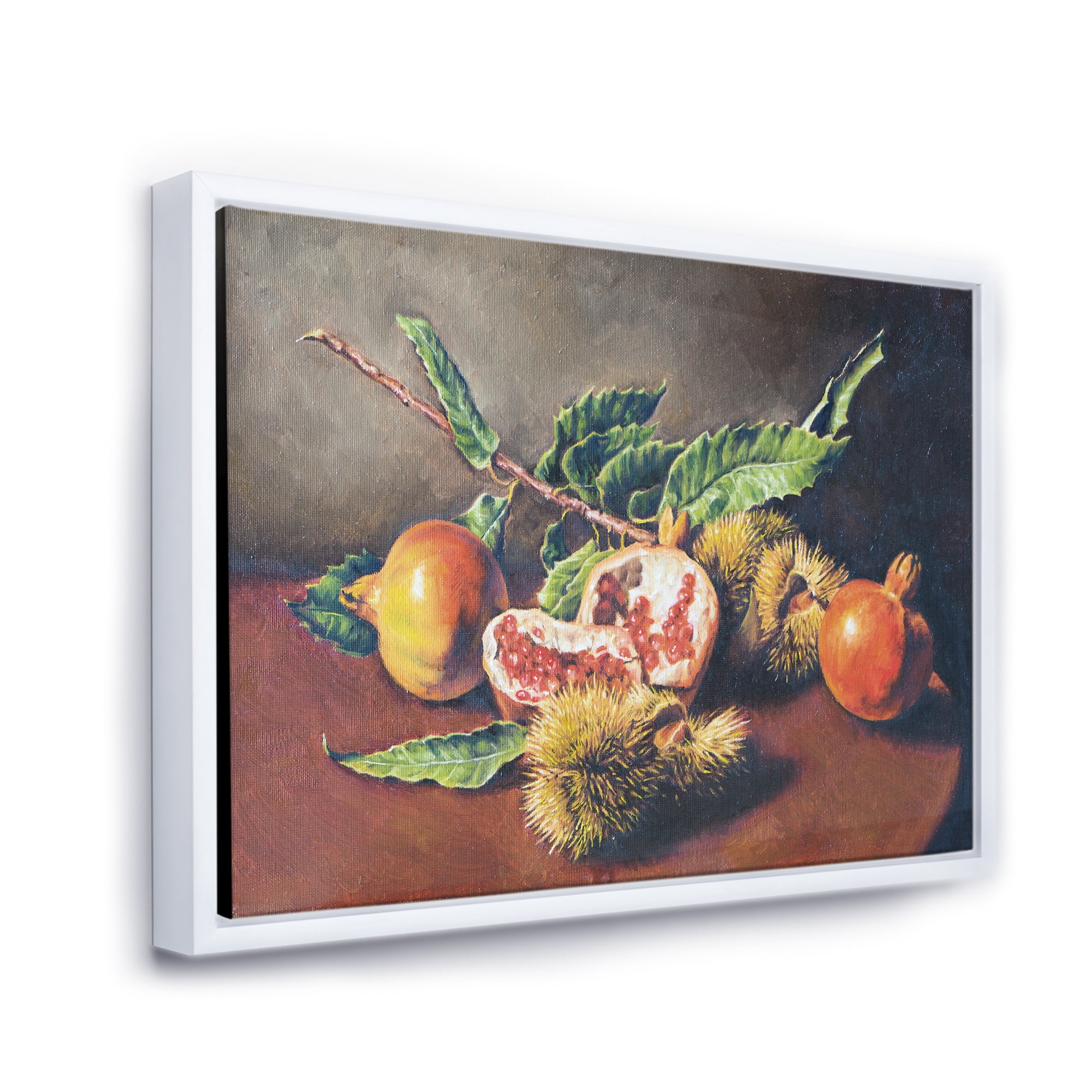 Designart 'Ancient Still Life of Orange Fruits' Traditional Framed Canvas Wall Art Print