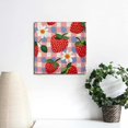 thumbnail image 4 of Chilfamy Strawberries Daisies Checkered Pattern Wall Decor for Bedroom Kitchen Fashion Pictures Art Ready to Hang Room Home 16x16in, 4 of 6