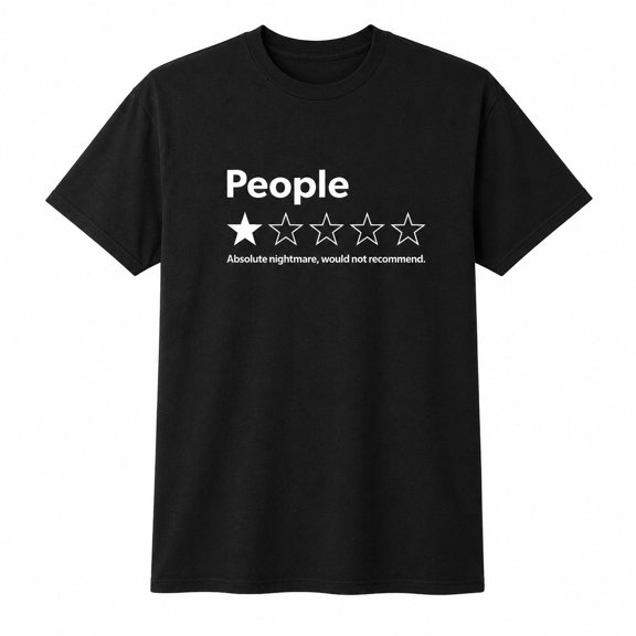 Funny One Star People Review Graphic T-Shirt, Unisex Short Sleeve Tee
