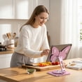 thumbnail image 6 of Butterfly Phone Stand for Desk, 360°Rotating Cell Phone Holder, Height & Angle Adjustable Aluminum Desktop Phone Stand,Foldable Portable Phone Holder Compatible with Smartphones and Tablets(Sky Blue), 6 of 9
