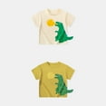 thumbnail image 7 of Baby Boy Summer Clothes Summer Short Sleeve Casual T Shirts for Kids Toddler Boys 3D Dinosaur Print Breathable Lightweight Soft Toddler T Shirts Yellow 12 Months-18 Months, 7 of 7