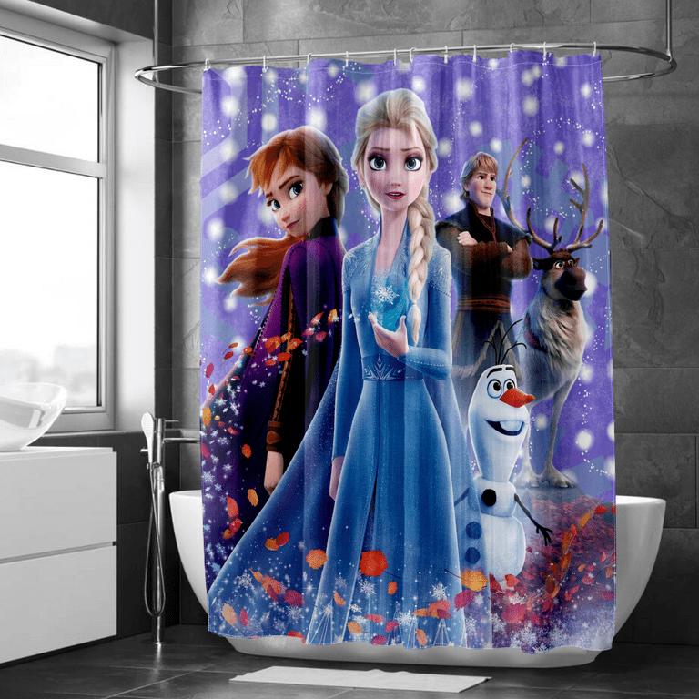 Frozen Shower Curtain, Shower Curtain Space Extender Waterproof Fabric Shower Curtain Decorative Shower Curtain Hooks Shower Curtain for Kids Bathroom