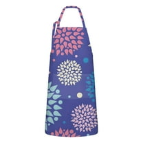 Colorful Floral Dots Pattern Apron-Garden Aprons for Women with Pockets-Cotton Linen Waterproof Kitchen Cooking Gardening Aprons Adjustable for Kitchen,Cooking,BBQ and Salon 33x27 Inch