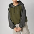 thumbnail image 4 of NOLDARES Womens Oversized Hoodies Fall Hooded Sweatshirt Solid/Color Block Cute Warm Cotton Hoodie Pullover with Pocket(AG,S), 4 of 8
