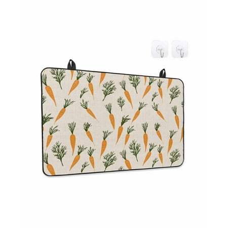 Stove Top Covers for Electric Stove Carrots Easter Kitchen Glass Ceramic Electric Cooktop Covers 31 x24 Watercolor Orange Green Vegetable Rustic HeatResistant Oven/Countertop/Dishwasher Protector