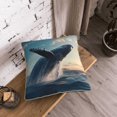 thumbnail image 5 of KLL Dancing Whale Decorative Throw Pillow Covers Velvet Soft for Couch Sofa Bedroom Living Room Outdoor (No pillow core)- 16"x16", 5 of 5