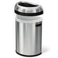 thumbnail image 3 of simplehuman 80 Liter / 21.1 Gallon Semi-Round Open Top Trash Can, Commercial Grade Heavy Gauge Brushed Stainless Steel, 3 of 3