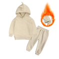 thumbnail image 2 of Gerichy Toddler Baby Boy Clothes Fall Winter Outfit, Baby Boys Outfit 2PCS Toddler Kids Babys Girls Boys Spring Winter Solid Warm Thick Long Sleeve Pants Hooded Hoodie Sweatshirt Set Outfits, 2 of 5