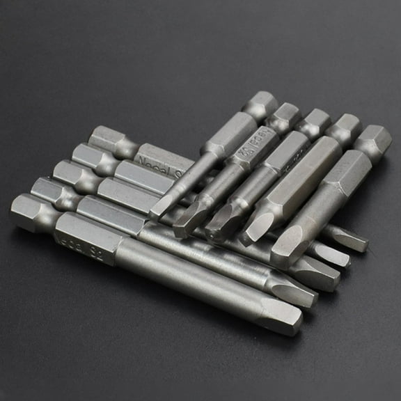 6pcs 50mm SQ1-SQ5 Square Head Screwdriver Bit Set Hex Shank Magnetic Screwdriver