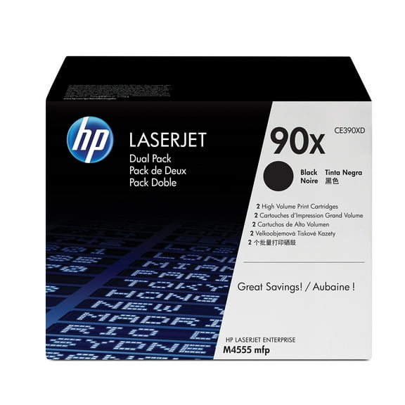 HP 90X 2-pack High Yield Black Original LaserJet Toner Cartridges, ~24,000