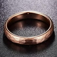 thumbnail image 4 of 4mm Women's Rose Gold Hammered Tungsten Ring Multifaceted Wedding Band Brushed Finish, 4 of 6