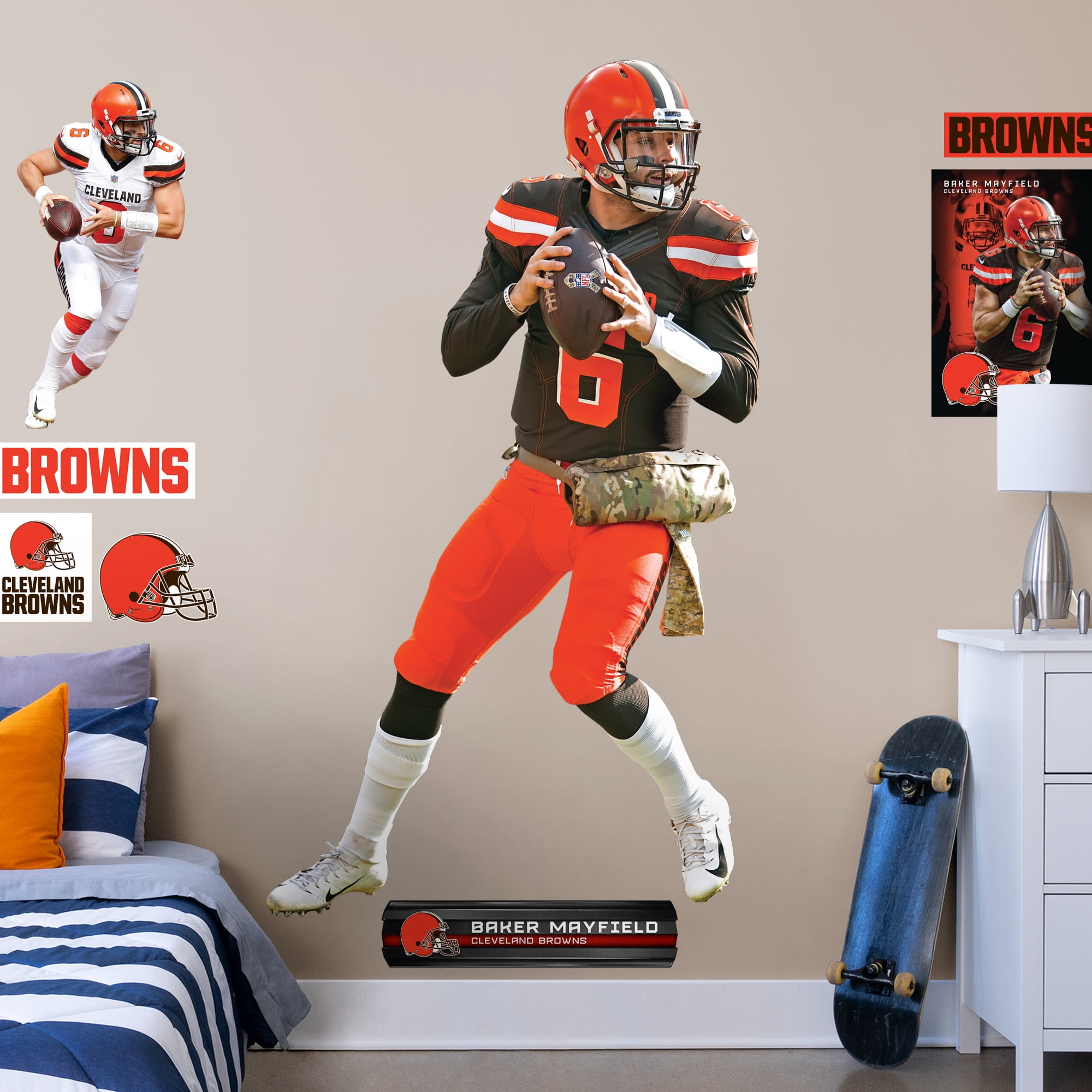 Fathead Baker Mayfield Drop Back LifeSize Officially Licensed NFL