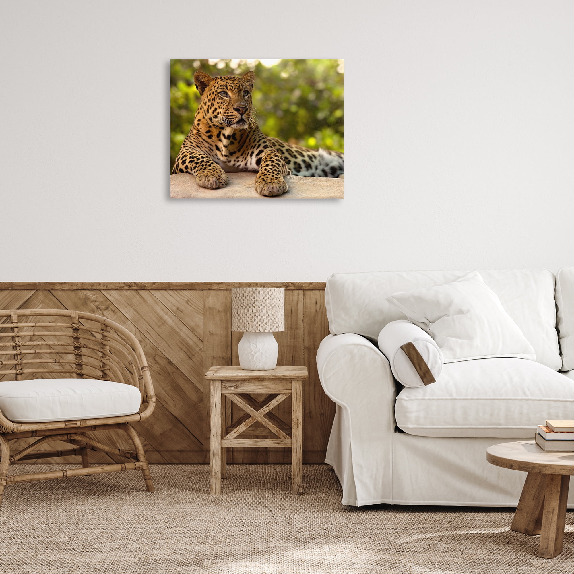 Leopard Gazing Relaxation Canvas Wall Art, design by MJ Photography