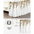 thumbnail image 3 of Brown Eucalyptus Leaves Bed Skirt California King Size 16" Drop Watercolor Retro Leaf Ruffled Wrap Around Bed Skirts Adjustable Elastic Bedskirt Dust Ruffle for California King Size Bed, 3 of 7