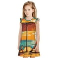 thumbnail image 1 of Fotbe Vintage Beach Sunset Vestido de Dormir para Niñas de 3 a 10 Años, Mangas Cortas, Estilo Princesa, Pijama Camisón con Mangas Voladas-Large, 1 of 6
