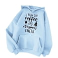 thumbnail image 2 of I Run On Coffee And Christmas Cheer Hoodies for Women Long Sleeve Xmas Hooded Sweatshirt with Pockets Pullover Tops, 2 of 4