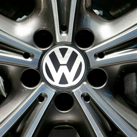 Peggybuy 4Pcs Wheel Center Cap Replacement Chrome & Black 70MM for VW Beetle Passat Jetta