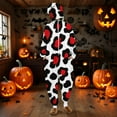thumbnail image 2 of Wyobmus Womens Animal Onesies Pajamas Adult Half Zip One Piece Cosplay Suit Halloween Clothes Long Sleeved Leopard Print Jumpsuit with Hooded Novelty Sleepwear I-Multicolor, 2 of 9