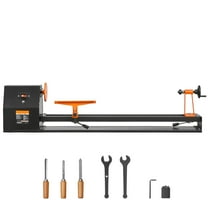 KFFKFF Wood Lathe for Tabletop Use, Size 14x40 inches, Engine Strength 0.5 HP 370W, Offers Adjustable Speeds 885/1245/1715/2425 RPM, Comes with Chisels, Faceplate, Plastic Handle, Hex Wrench