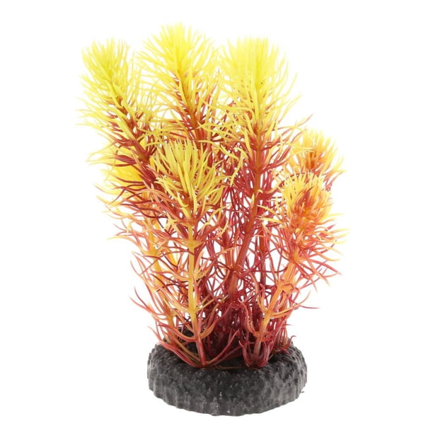Simulación Plástico Planta Acuática Colco Decoración Del Paisaje naranja 7x15cm