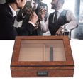thumbnail image 3 of Caja De Almacenamiento De Puros, Forro De Fieltro Resistente A Los Arañazos, Caja Humidificadora De Puros Con Bisagra Integrada Para El Hogar, 3 of 7