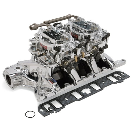 Air Gap Dual Quad Manifold - Edelbrock 20854 RPM Air-Gap Dual-Quad Intake Manifold/Carburetor Kit