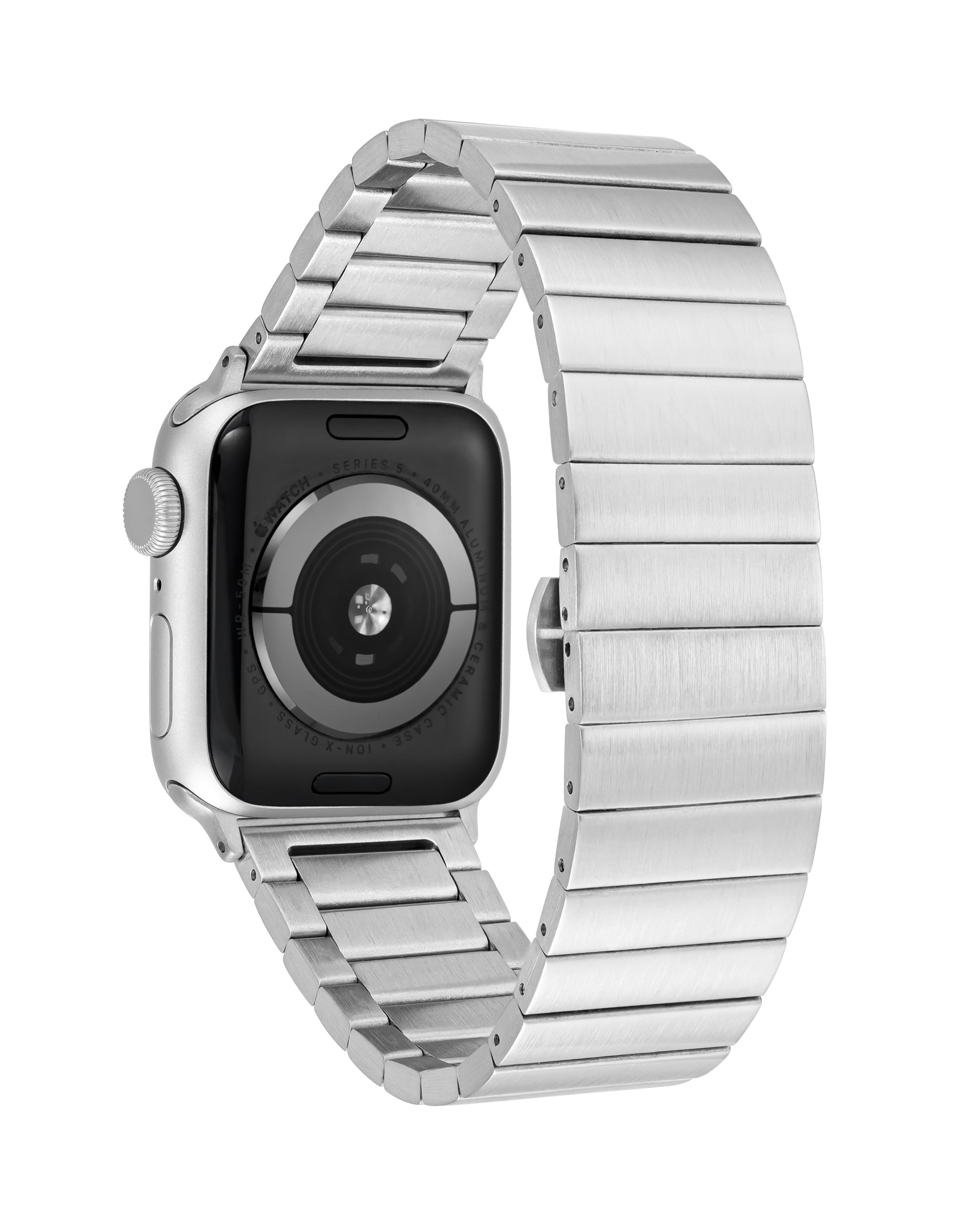 WITHit Silver Stainless Steel Link Band for the 42mm (Series 10 & 11) & 38/40/41mm Apple Watch®