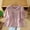 Pink, variant on Short Puff Sleeve Shirts for Women Ruffle Neck Button Down Blouses Casual Loose Fit Flowy Peplum Tops Summer Elegant Babydoll Tunic Tees for Women White XXL