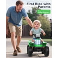 thumbnail image 3 of TOKTOO 6V 7Ah Powered Ride on ATV Toys, Electric Kids Car, 4 Wheeler Ride on Car w/ Music Player, Toddler Car for Boys Girls Aged 1-3 Years, Green, 3 of 8