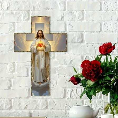 Wall Cross Wooden Jesus under $5! Yannianjz Wall Cross Wooden Jesus Christ Catholic Hanging Wall Cross for Home Decor