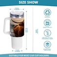 thumbnail image 3 of SKYSONIC 40 oz Highland Cow Tumbler with Handle and Straw Lid, Insulated Cup Reusable Stainless Steel Water Bottle Travel Mug, 3 of 7