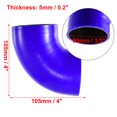 thumbnail image 3 of 89mm 3.5" ID 90 Grados Silicona Reductor Manguera Acoplador Tubo Juego Azul, 3 of 7