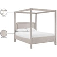 thumbnail image 4 of Bowery Hill Contemporary Beige Linen Textured Fabric Upholstered Queen Bed, 4 of 11