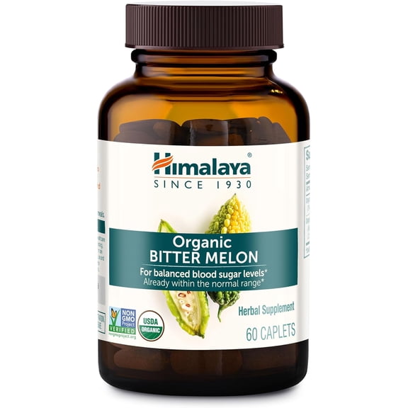 Himalaya Organic Bitter Melon for Blood Sugar Support, 660 mg, 60 Caplets