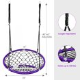 thumbnail image 2 of Patiojoy Purple Adjustable Hanging Ropes Spider Web Chair Swing Kids Play Equipment, 2 of 5