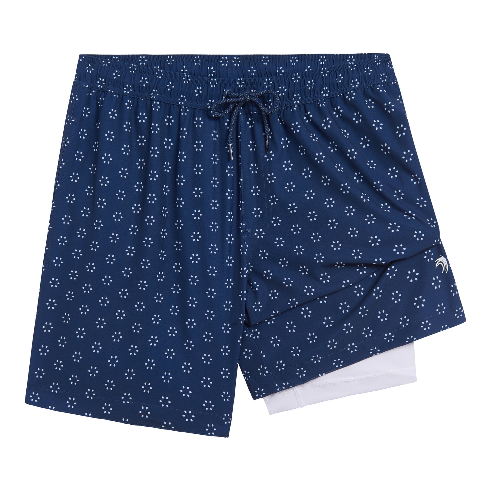Mens 2 Pack Swim Trunks with Compression Liner Anti Chafing 7 inch inseam Stretch Quick Dry Swim Shorts with Phone Pocket