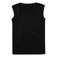 thumbnail image 4 of Fiaer Tank Tops for Women Scoop Neck Sleeveless Casual Solid Color Comfy Slim Fit Seamless Wide Strap Camisole Stretch Tops Black L, 4 of 5
