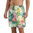 thumbnail image 2 of Bixox Men's Tropical Flowers printing Casual Classic Fit Short Summer Beach Shorts, 2 of 6