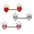 thumbnail image 1 of 3 Piezas de Cristal Corazón Pezón Barbells Anillos Joyería para Mujeres Premium Sunnimix Anillos de la lengua joyería, 1 of 7