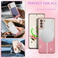 thumbnail image 3 of Clear  Case for Samsung Galaxy S21 5G with Gradient Glitter Peice(2 in 1), Luxury Plating Cute Bling Sparke Shockproof TPU Protective Phone Case for Women Girls-Rose Gold, 3 of 16