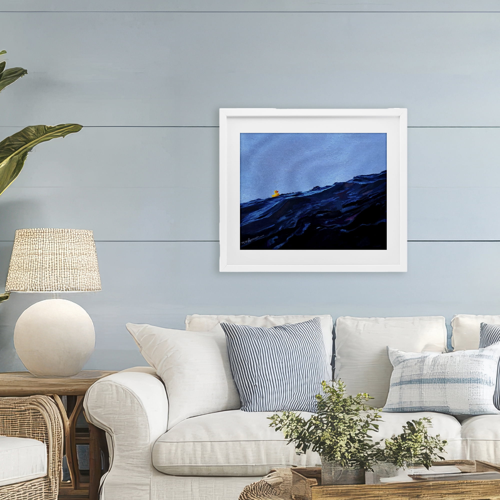 You're The One Duck White Framed Print Under Glass, design by Keith Thomson