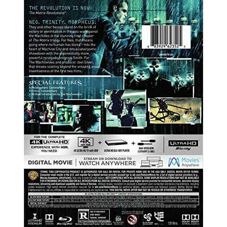 The Matrix Revolutions 4K Ultra HD Blu ray