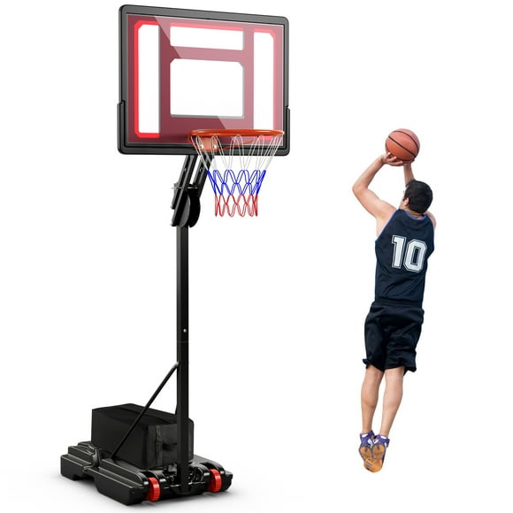 Système de Panier de Basket-Ball Portable Goplus 5-10 FT Réglable avec des Roues de Sac de Poids en Plein Air