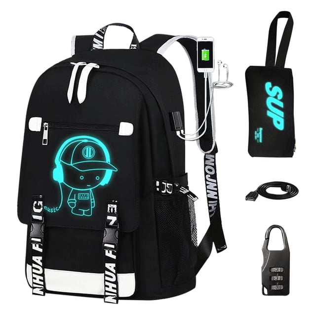 Mochila de viaje para portátil ASXMA con patrón luminoso impermeable