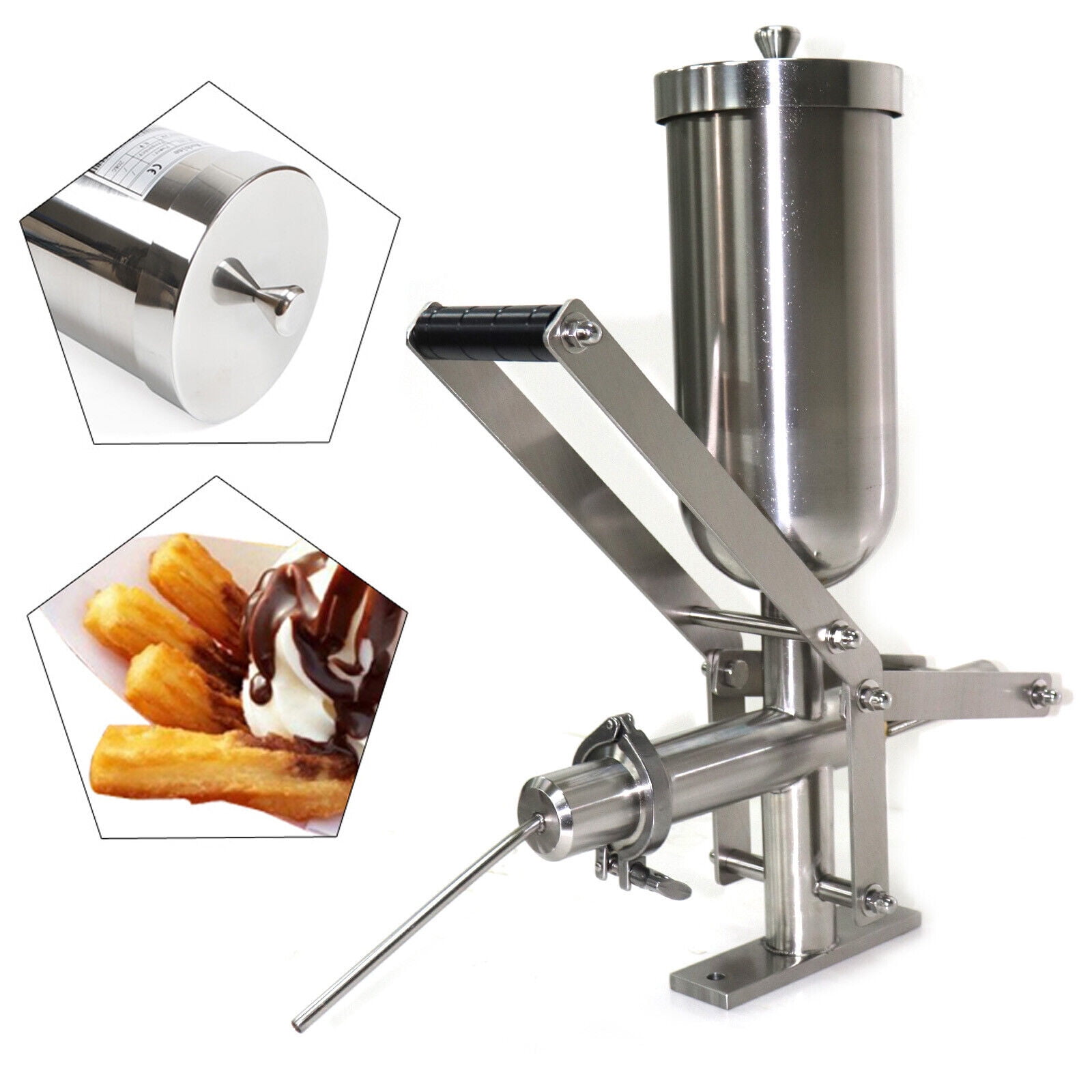 Hand Stainless Steel Spanish Donuts Churros Pastries Filler Filling Machine 1L 