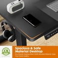thumbnail image 2 of Electric Standing Office Desk with Hook, 2 Rear End Wiring Holes Adjustable Height 40x24in Stand Up Desk, Memory Computer Desk Workstation, 2 of 7