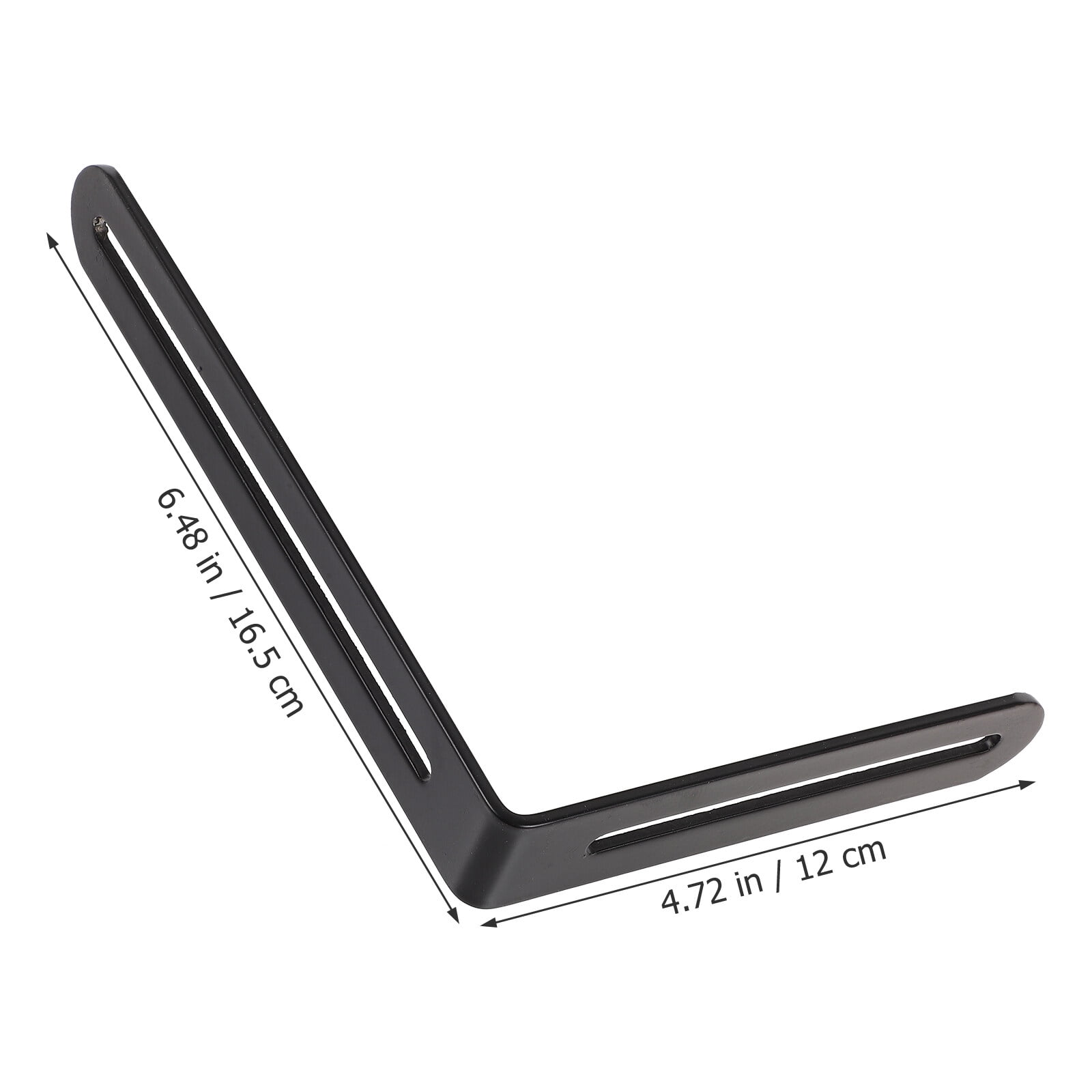 LABSERRON 4Pcs Adjustable Slotted L Brackets Black for Shelf Support and Furniture