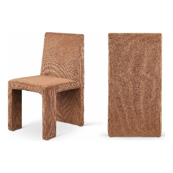 Meridian Furniture Benson Saddle Microsuede Corduroy Dining Chair (Set of 2)
