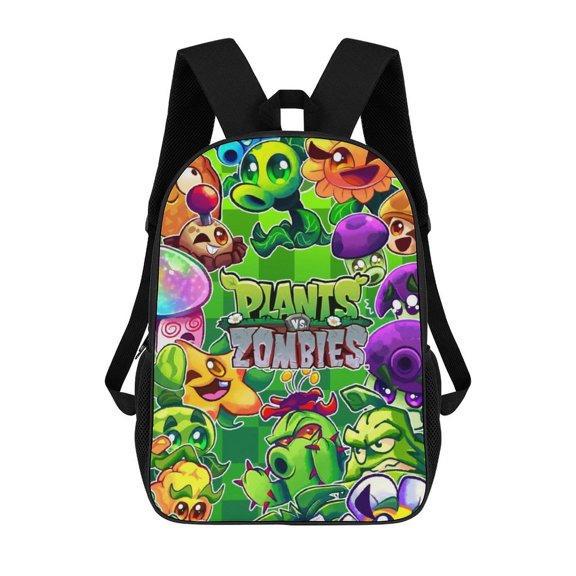 Lightweight Daypack Large Capacity Plants Vs Zombies Backpack Travel Work Back Pack 17 Inch Bookbag Laptop Bag