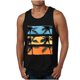 thumbnail image 2 of Camiseta sin mangas de cuello redondo para hombre, estampada, informal, deportiva, elástica, de moda, de poliéster., 2 of 5